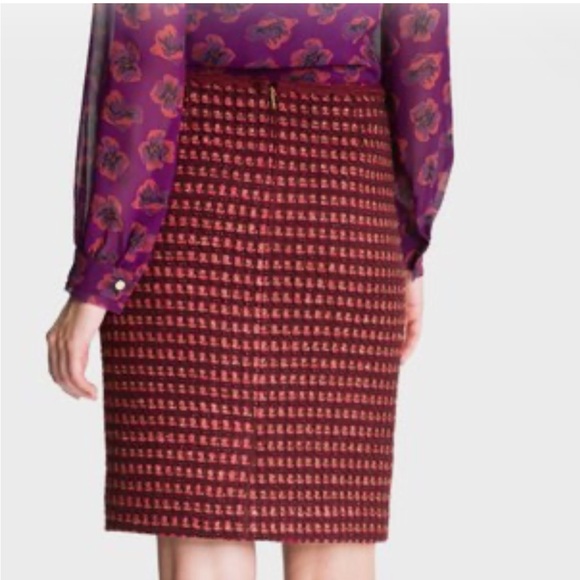 Tory Burch Red and Pink Pencil Skirt - Picture 4 of 4